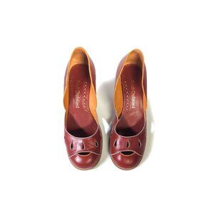 Sarah Chofakian Shoes Size 41 | US 10 |Nutmeg Leather Block Heels